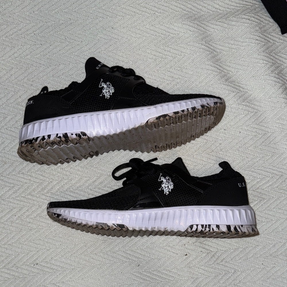 U.S. Polo Assn. Black and White Athletic Shoes